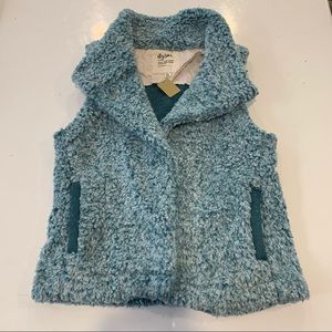 Dylan Frosty Tipped Cozy Vest with Knit Lining in Aqua